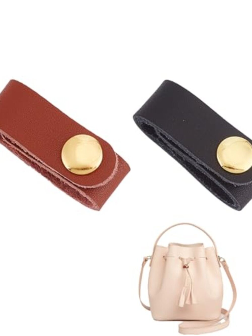 2 Pack Tote Bag Handle Keeper Non Slip Lock PU Leather Snap Clip
